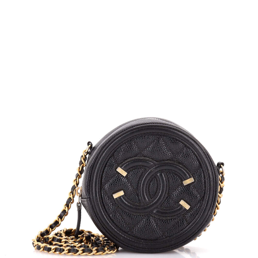 Chanel Filigree Round Clutch With Chain #246396C27B